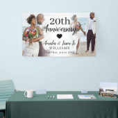20e bruiloft Jubileum Custom 2 Photo Collage Spandoek (Beurs)