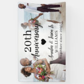 20e bruiloft Jubileum Custom 2 Photo Collage Spandoek (Verticaal)