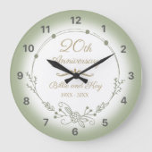 20e bruiloft Jubileum Elegant Grote Klok (Voorkant)