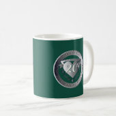 20e bruiloft Jubileum Emerald 2Heart Medallion Koffiemok (Voorkant rechts)