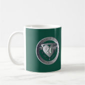 20e bruiloft Jubileum Emerald 2Heart Medallion Koffiemok (Links)