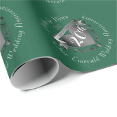 20e bruiloft Jubileum Emerald w Hart Embleem Cadeaupapier (Rol Hoek)