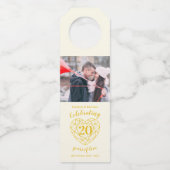 20e bruiloft Jubileum foto gemstone hart Flessenhanger (Voorkant)