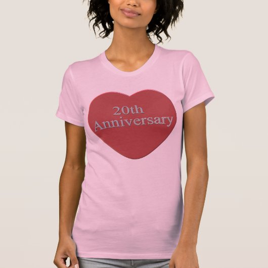 20e bruiloft Jubileum geschenken T-shirt (Voorkant)