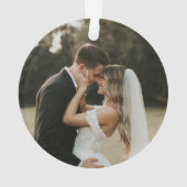 20e bruiloft Jubileum Gold Hearts Paar Foto Ornament (achterkant)