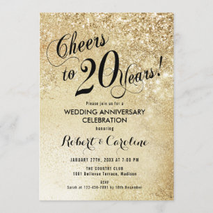 20e bruiloft Jubileum Gold Kaart