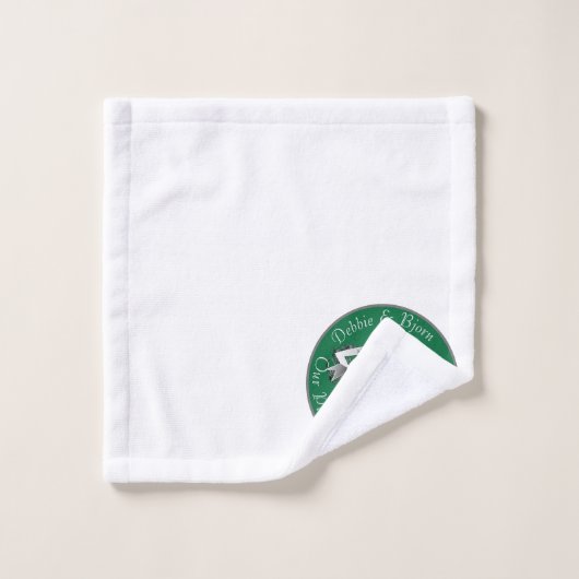 20e bruiloft Jubileum Heart Emblem Emerald Bad Handdoek (Wasdoekje)