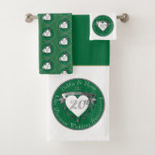 20e bruiloft Jubileum Heart Emerald Green Bad Handdoek (Insitu)