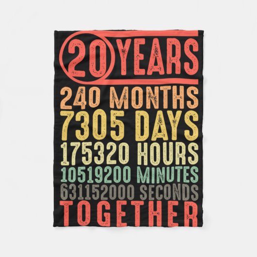 20e bruiloft Jubileum hem haar bijpassende koppels Fleece Deken (Voorkant)