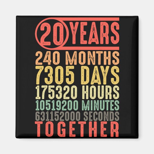 20e bruiloft Jubileum hem haar bijpassende koppels Magneet (Voorkant)