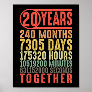 20e bruiloft Jubileum hem haar bijpassende koppels Poster