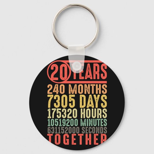 20e bruiloft Jubileum hem haar bijpassende koppels Sleutelhanger (Voorkant)