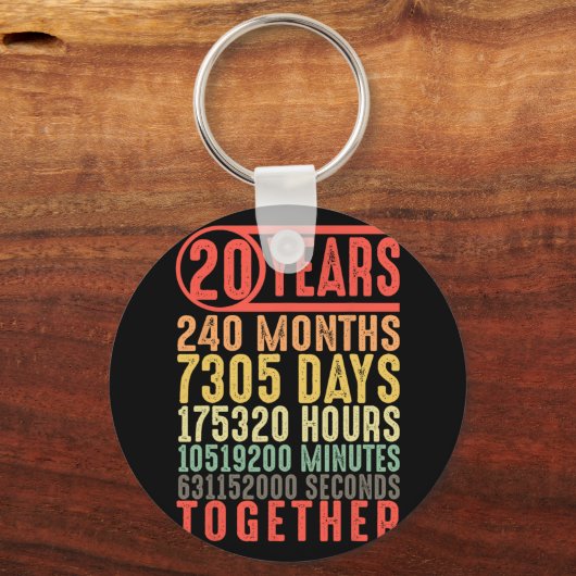 20e bruiloft Jubileum hem haar bijpassende koppels Sleutelhanger (Voorkant)