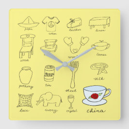 20e bruiloft Jubileum Home Decor Gift Vierkante Klok