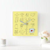 20e bruiloft Jubileum Home Decor Gift Vierkante Klok (Huis)