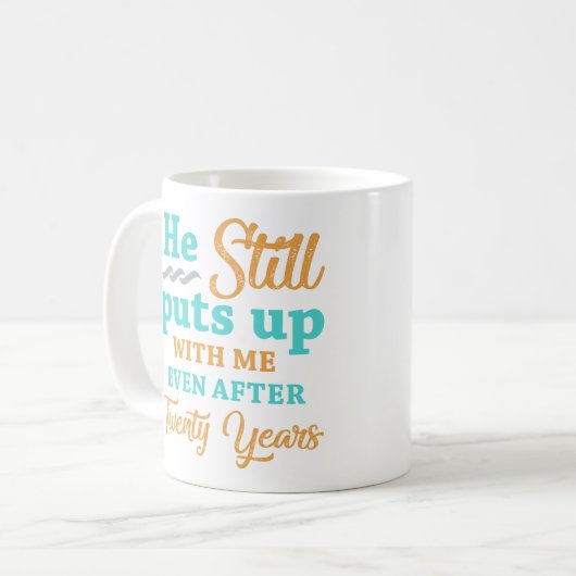 20e bruiloft Jubileum Humor voor vrouwen Koffiemok (Voorkant links)