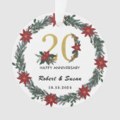20e bruiloft Jubileum kerstcadeaus Ornament (voorkant)
