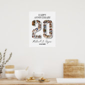 20e bruiloft Jubileum nummer 20 fotocollage Poster (Keuken)