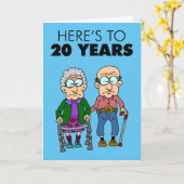 20e bruiloft Jubileum oud worden Kaart (Gele Bloem)