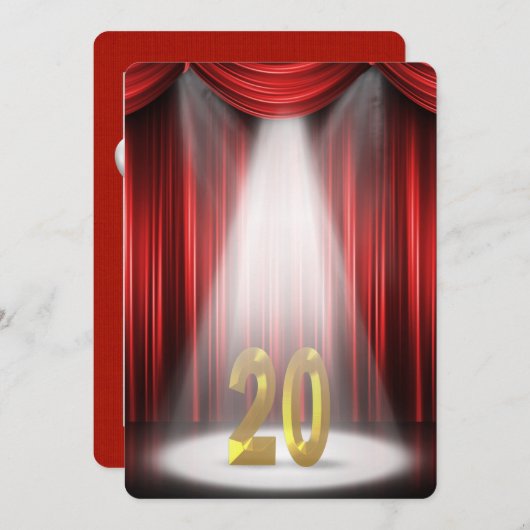 20e bruiloft Jubileum Partij Kaart (Voorkant / Achterkant)