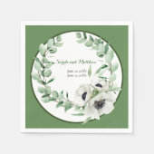 20e bruiloft Jubileum Party Bloemen Papier Servet (Voorkant)