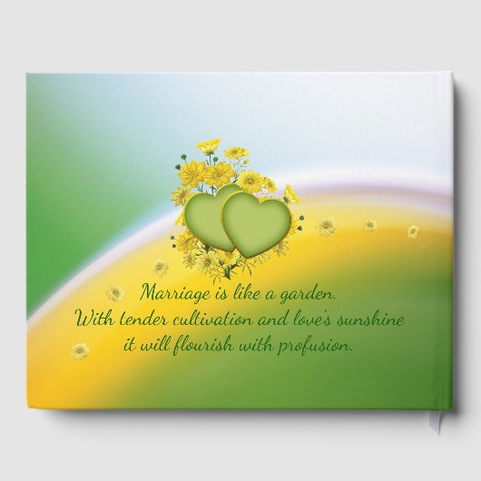 20e bruiloft Jubileum Party Yellow Flowers Gastenboek (Achterkant)