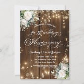 20e bruiloft Jubileum Rustieke String Lights Kaart (Voorkant)