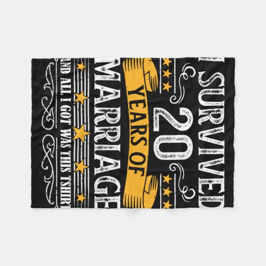 20e bruiloft Jubileum Shirt koppels Echtgenoot Wif Fleece Deken (Voorkant (Horizontaal))