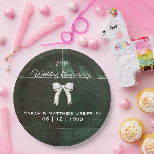 20e bruiloft Jubileum Smaragd Groene Borden Papieren Bordje (Feest)