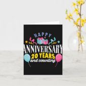 20e bruiloft Jubileum T-shirt voor koppels 20 Ye Kaart (Gele Bloem)