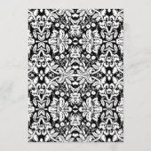 20e bruiloft Jubileum - Zwart Wit Damask Kaart (Achterkant)