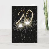 20e bruiloft-sparklers kaart (Voorkant)