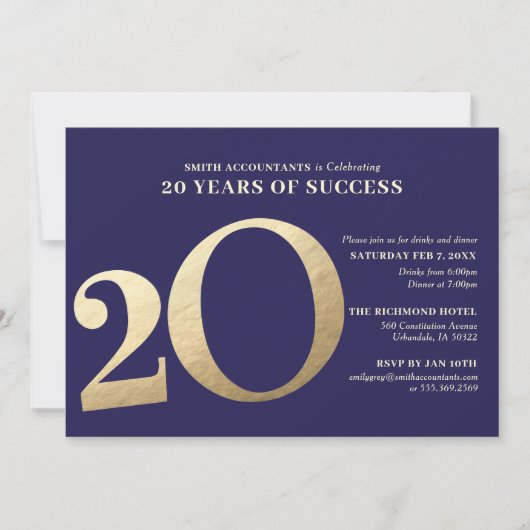 20e Business Jubileum Invitation Kaart (Voorkant)