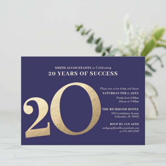 20e Business Jubileum Invitation Kaart (Staand voorkant)