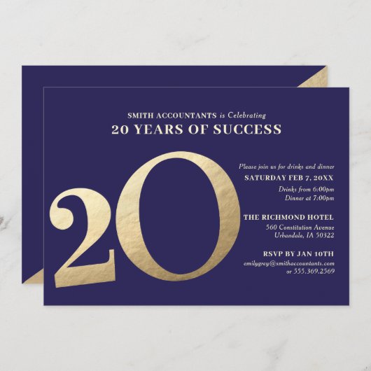 20e Business Jubileum Invitation Kaart (Voorkant / Achterkant)