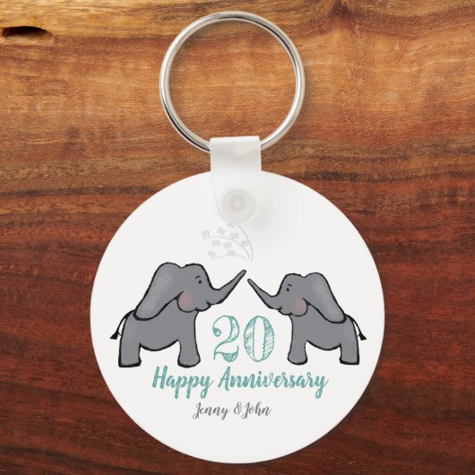 20e china trouwdag olifantensleutelring sleutelhanger (Voorkant)