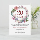 20e Chinees Jubileum Bloemen Save The Date (Staand voorkant)