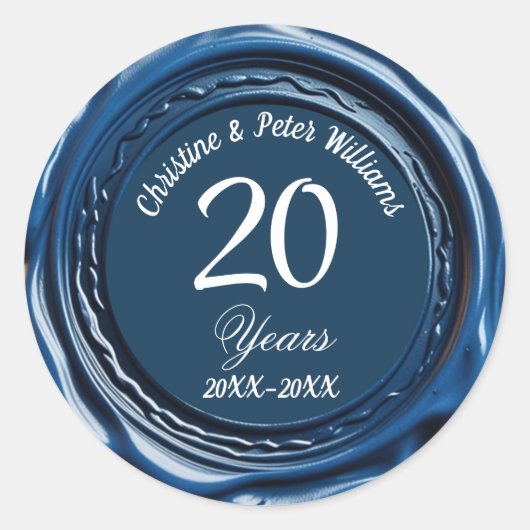 20e Chinees Trouwblauw Wax Seal Sticker (Voorkant)