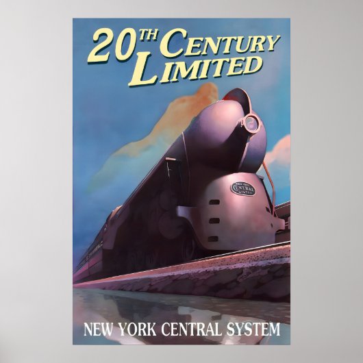 20e EEUW BEPERKT Streamliner New York Central Poster (Voorkant)