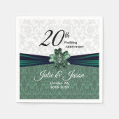 20e Emerald Damask Wedding Jubileum Servet (Voorkant)