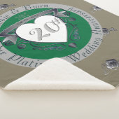 20e Emerald Green & Gray Heart Emblem Sherpa Deken (3/4)