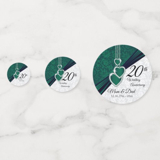 20e Emerald Green Jubileum Design Confetti (Achterkanten)