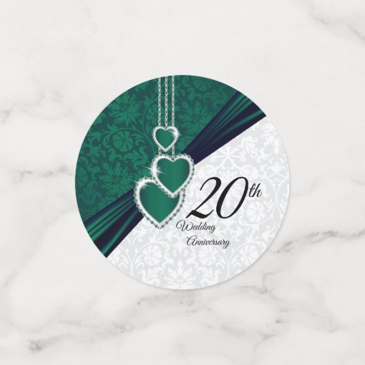20e Emerald Green Jubileum Design Confetti (Kleine voorkant)