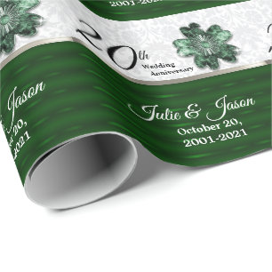 20e Emerald Green Jubileum   DIY-tekst Cadeaupapier