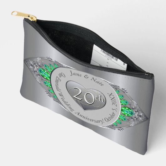 20e Emerald & Platinum bruiloft Jubileum Etui (Open)