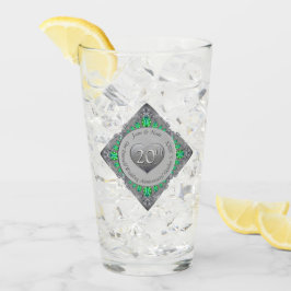 20e Emerald & Platinum bruiloft Jubileum Glas