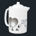 20e Emerald Porcelain Wedding Jubileum 1 Foto Theepot<br><div class="desc">Voor een leuk  lettertype met mijn smaragdarm en porseleinen graphics theepot op je 20ste trouwdag die mooi zal overvloeien met je thuisdecor. Ik ben beschikbaar voor elke aanpassing die je maar wilt,  maar ik zal het meteen zeggen.</div>