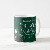 20e Emerald Porcelain Wedding Jubileum Coffee Koffiemok (Voorkant rechts)