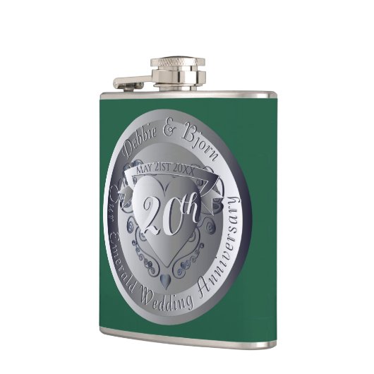 20e Emerald Wedding Jubileum Medallion Heupfles (Links)