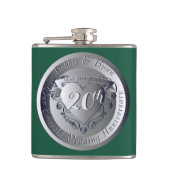 20e Emerald Wedding Jubileum Medallion Heupfles (Voorkant)